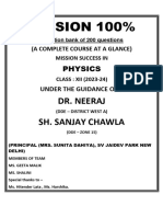 Physics 200 Question Mission 100 Class 12 TH