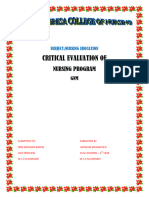 Critical Evaluation of Nursing Programme 2