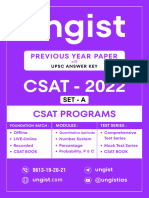 UPSC CSAT Previous Year Question Paper Prelims GS-II 2022