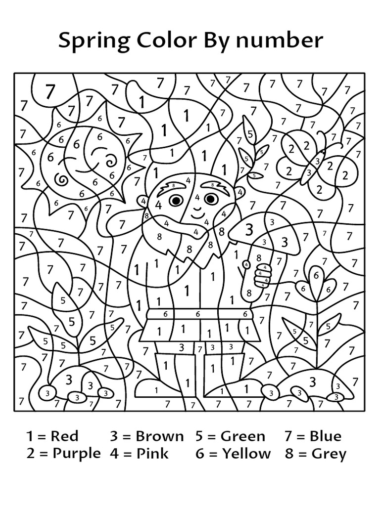 Spring PDF Color by Number Printable | PDF