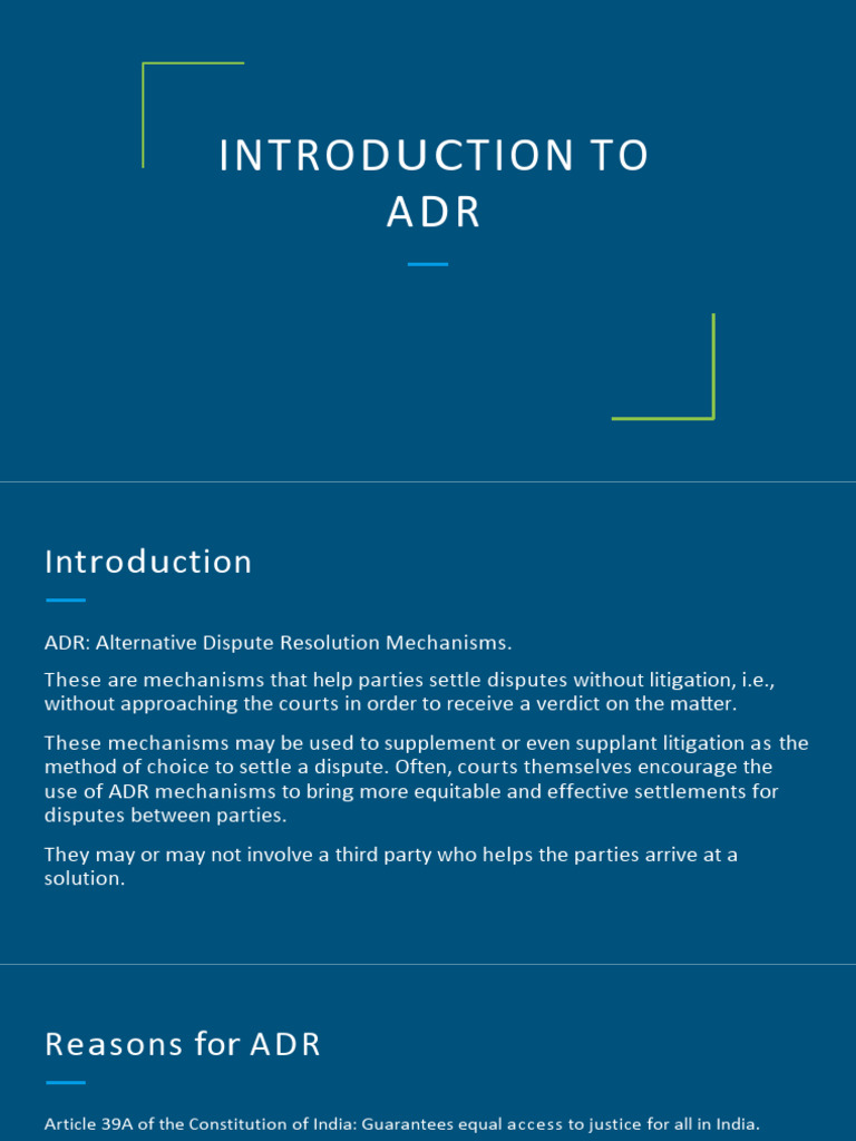 Introduction To Adr PDF