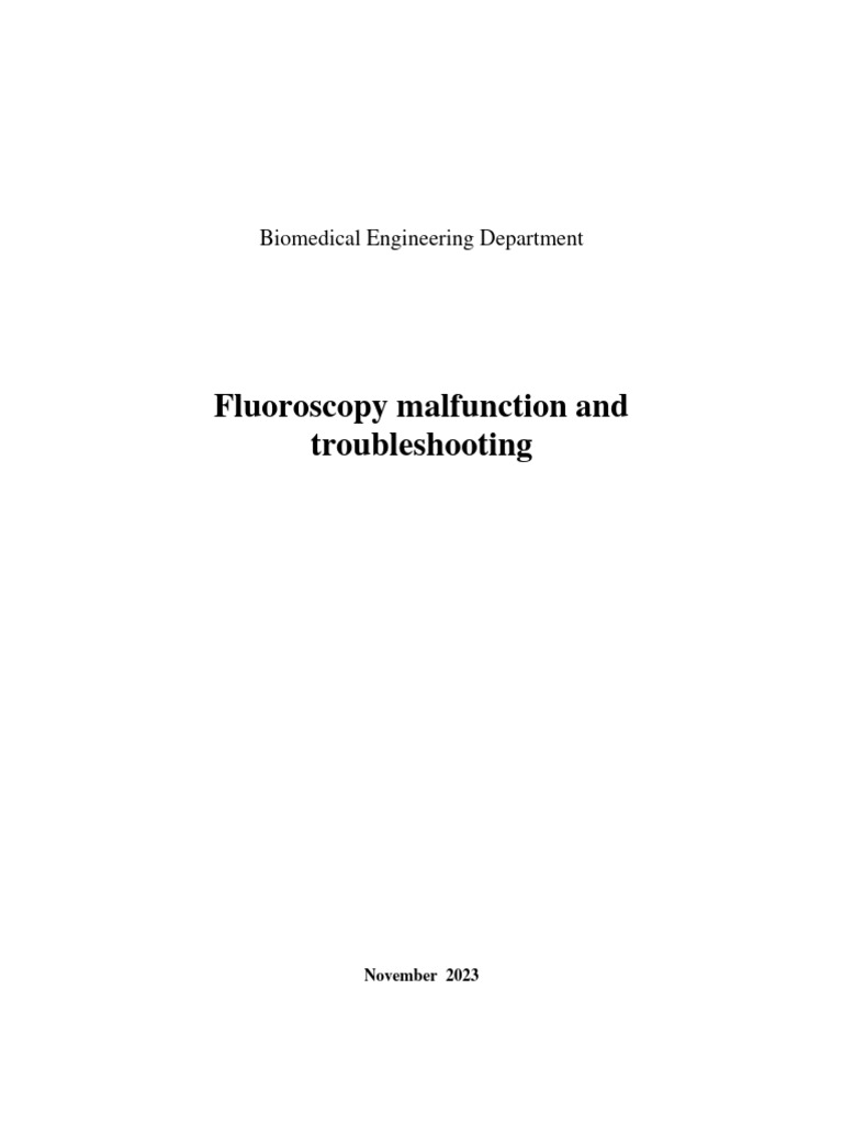 Floroscopy Malfunction Troubleshooting PDF