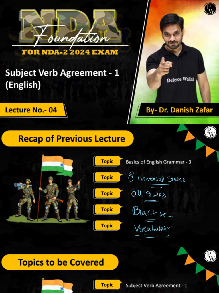 English 04 - Class Notes - (NDA Foundation) | PDF