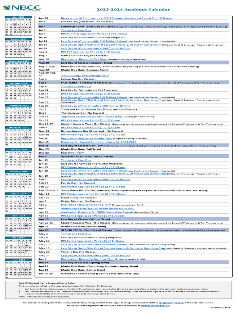 Academic Calendar PDF