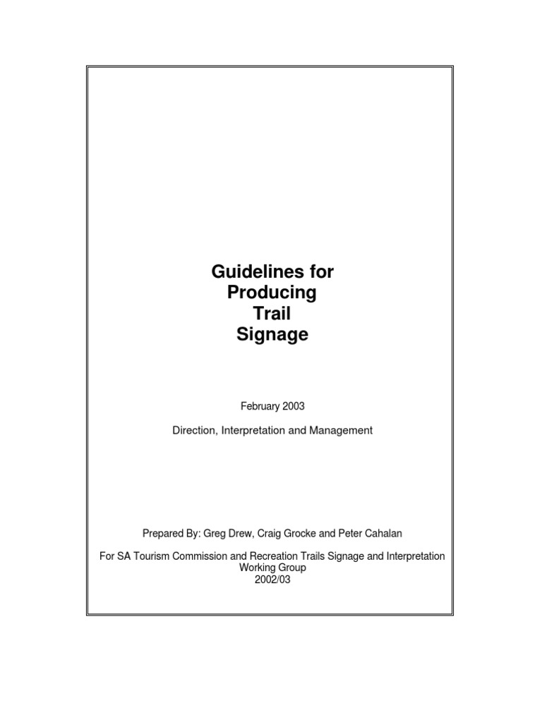 Trail Signs - Draft Guideline | PDF | Trail | Etching