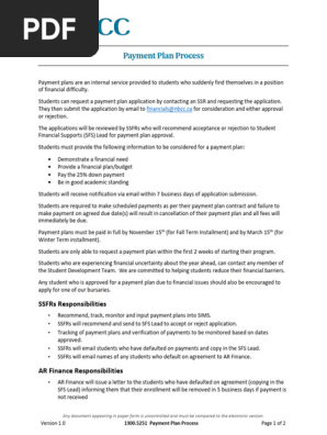 Payment Plan Process