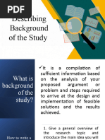 Describing Background of The Study and Research Question