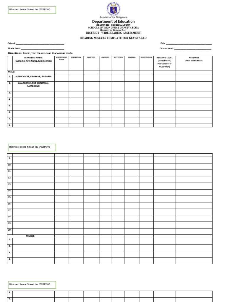 Key stage 2 reading assessment tool filipino pdf learning methods