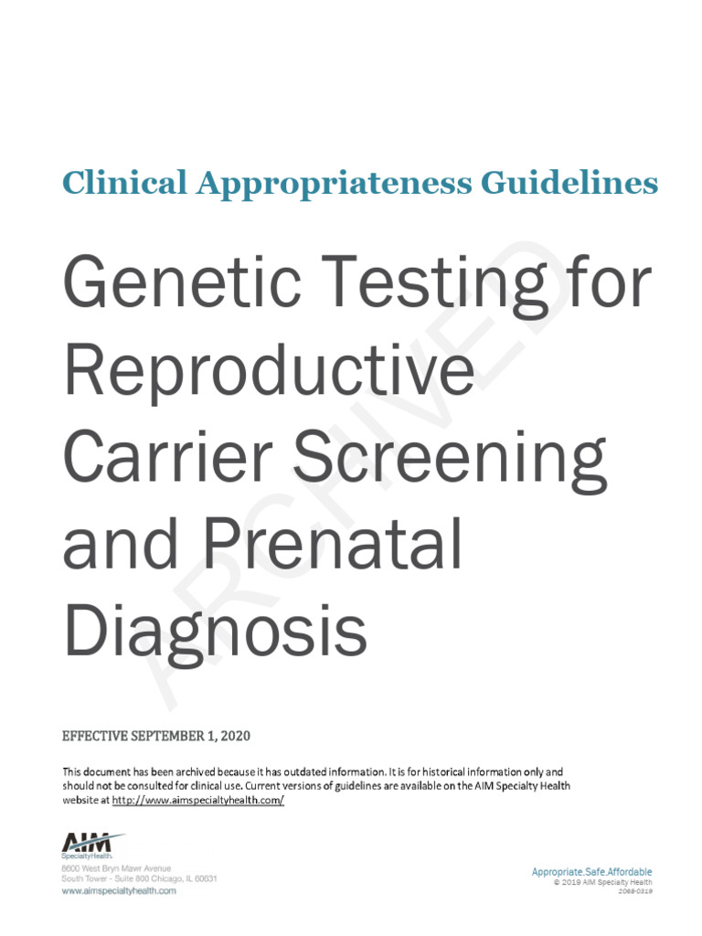 Genetic Testing Guidelines 2020 | PDF