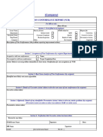 Non-Conformance Report