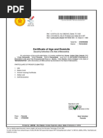 Certificate of Age and Domicile: Particulars of Proofs Submitted