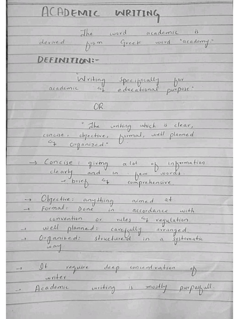 Purpose and features of academic writing pdf