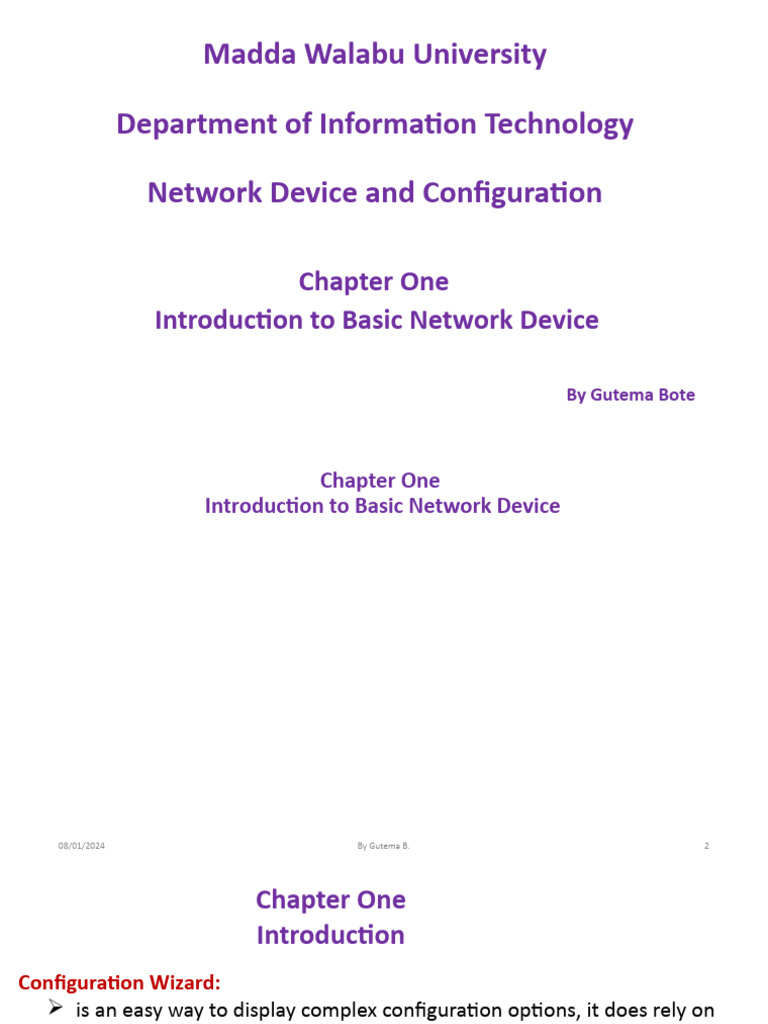 Chapter 1 Introduction To Basic Network Device PDF