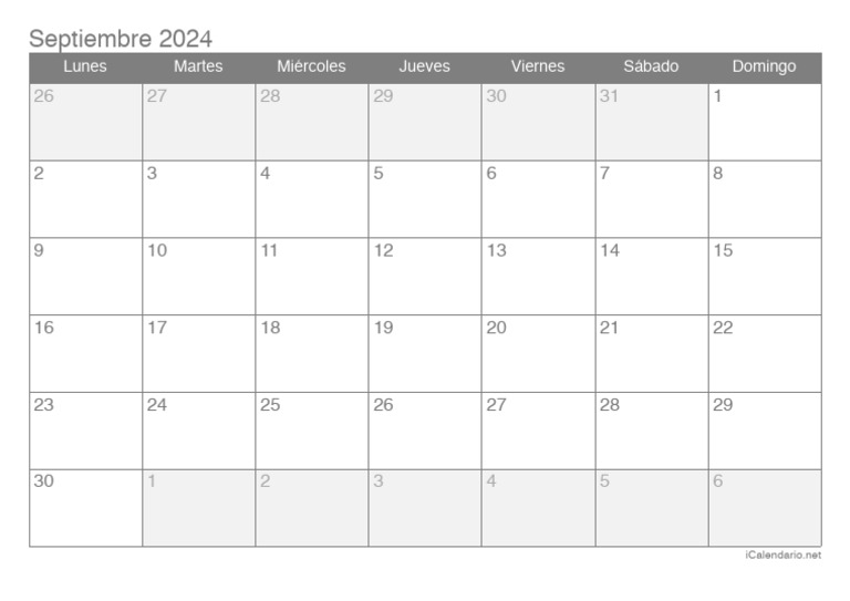 Calendario Septiembre 2024 2654 PDF