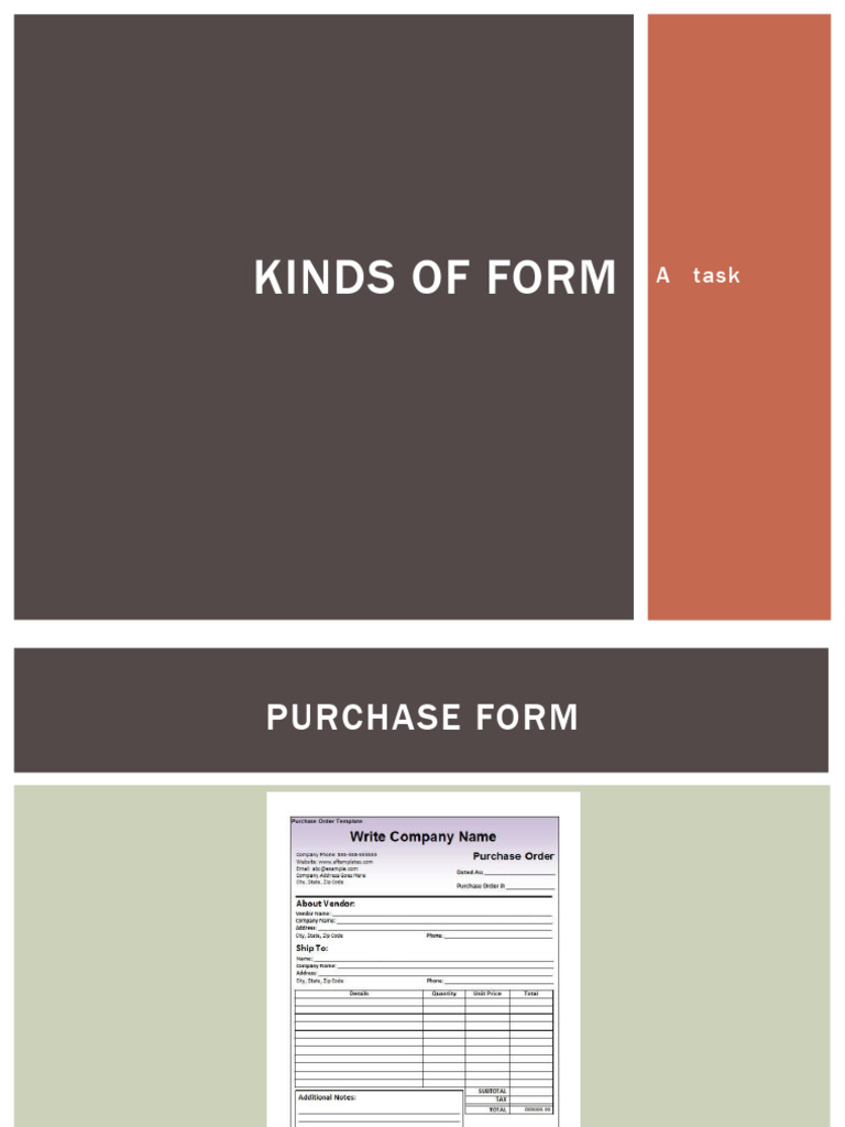 Kinds of Form | PDF