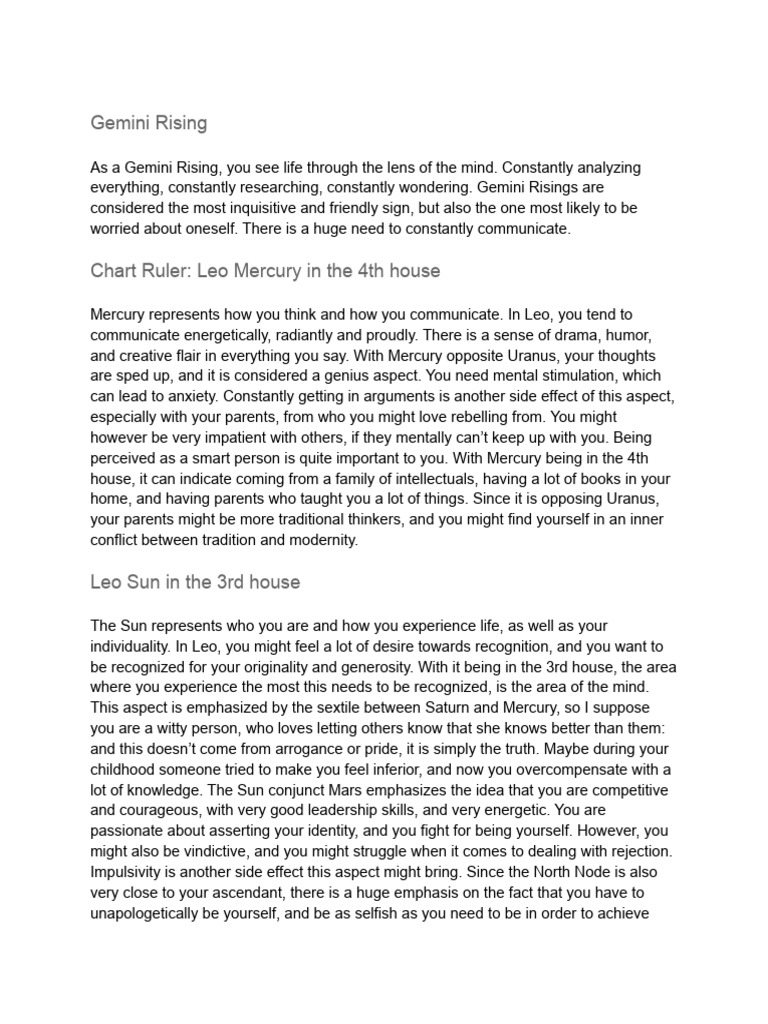 Gemini Rising | PDF
