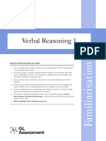 Verbal Reasoning 1 Test Booklet and Answer Sheet