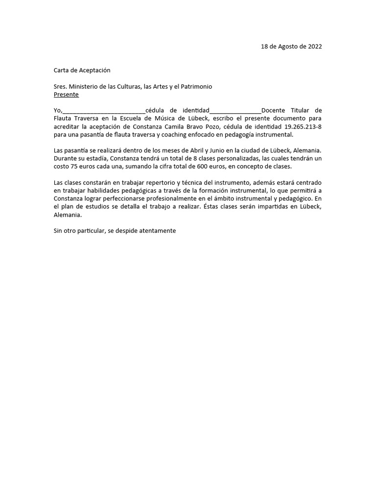 Carta invitación Alemania PDF
