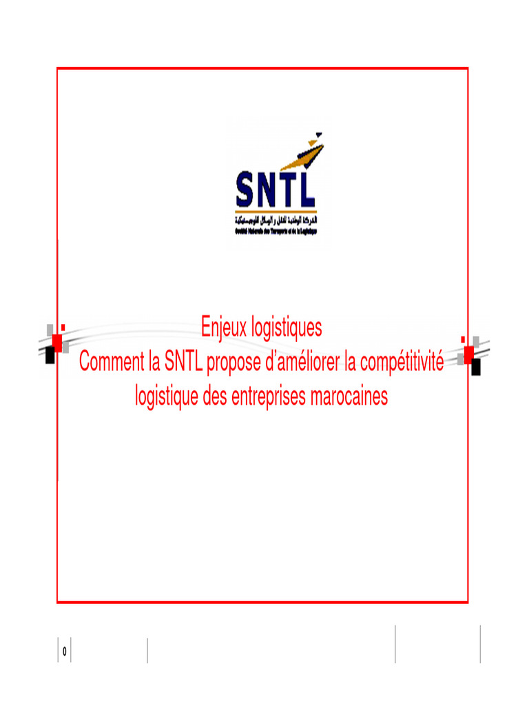 Enjeux logistiques au Maroc par la SNTL | PDF | Logistique | Maroc