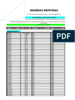 Monedas y Billetes Repetidos Actualizada A 5 Junio de 2007