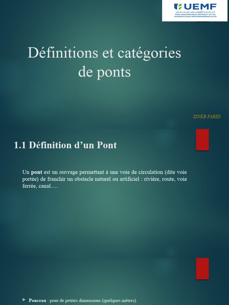 Définition Et Catégories De Ponts Pdf Pont Génie Du Bâtiment