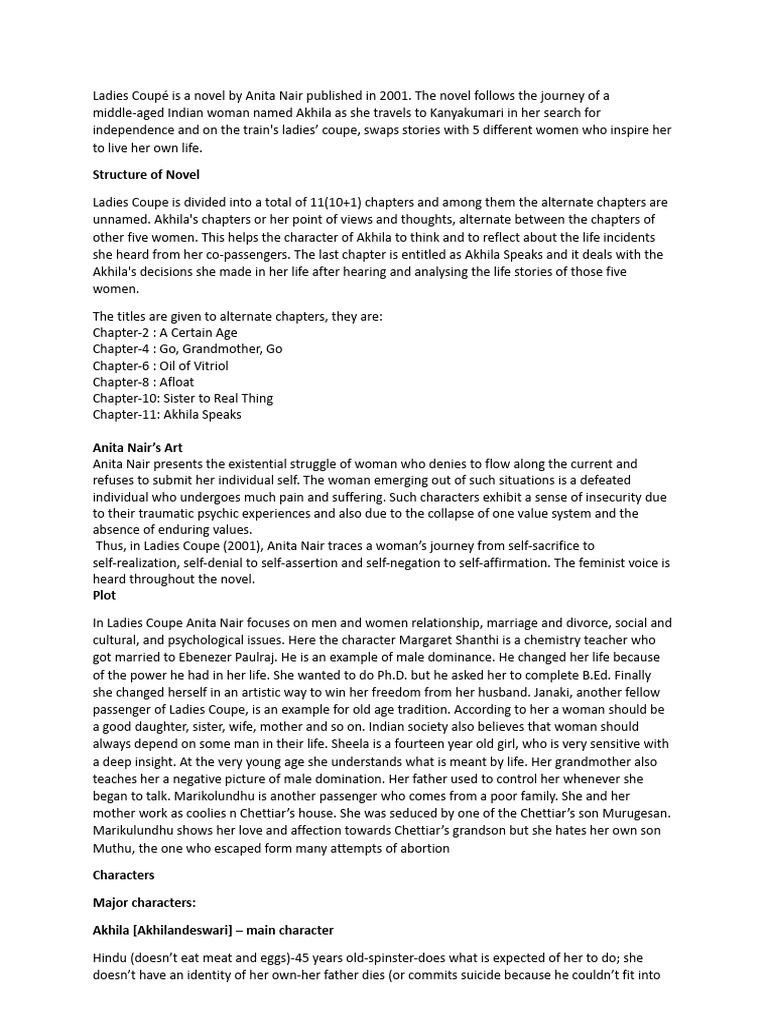 Anita Nair Ladies Coupe PDF
