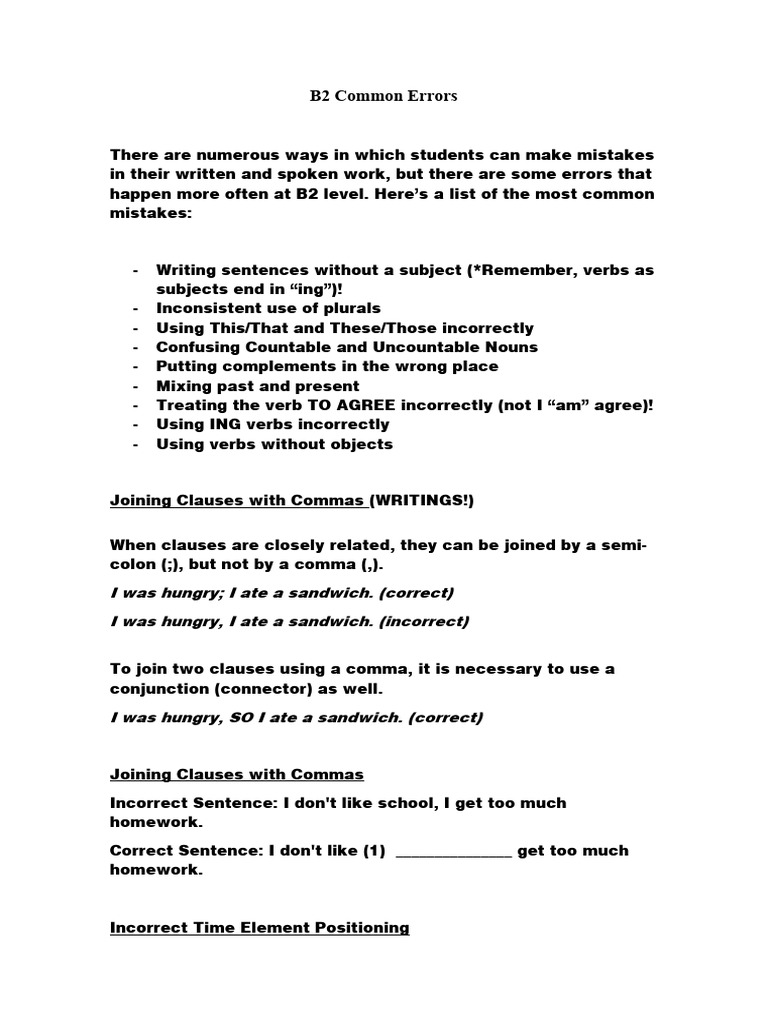 B2 Common Errors PDF