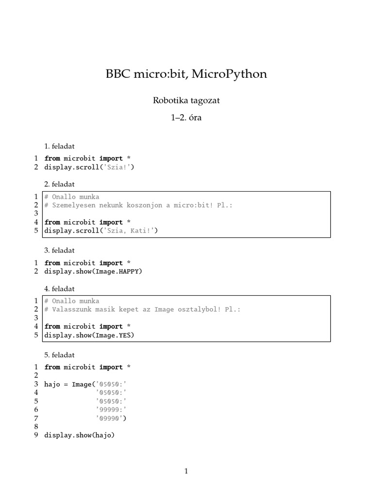 Microbit 01 02 | PDF