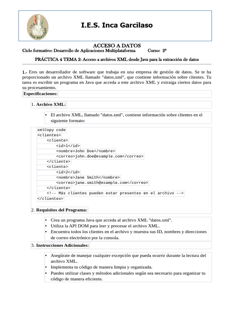 Java: Acceso y Manipulación de XML | PDF | Programación | Programa de ...