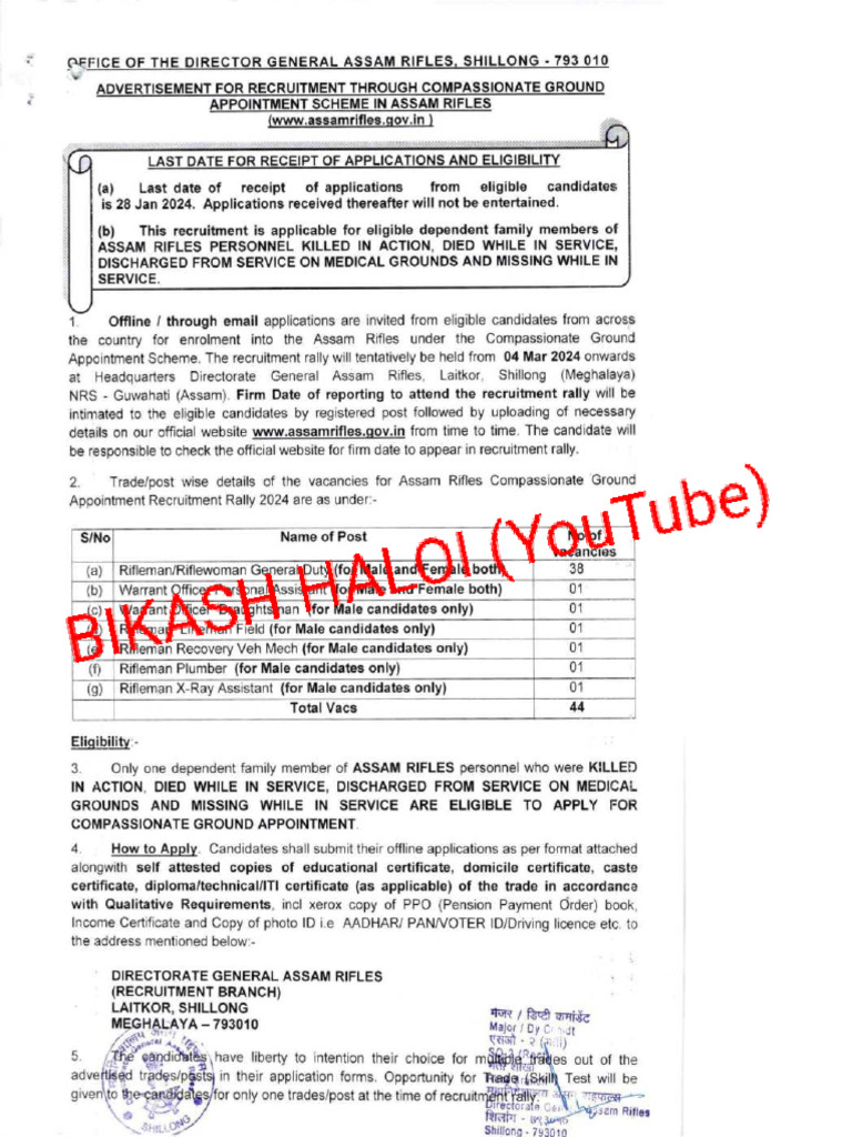 Assam Rifles Gd Height