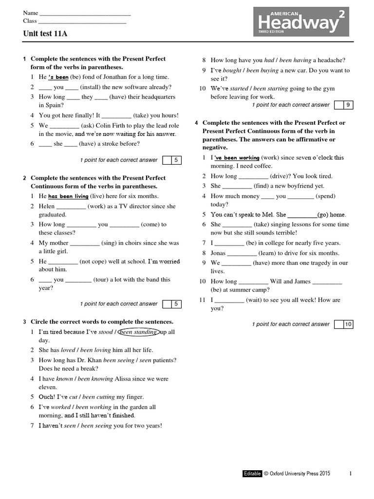 Headway 3 Test Unit 11a Pdf