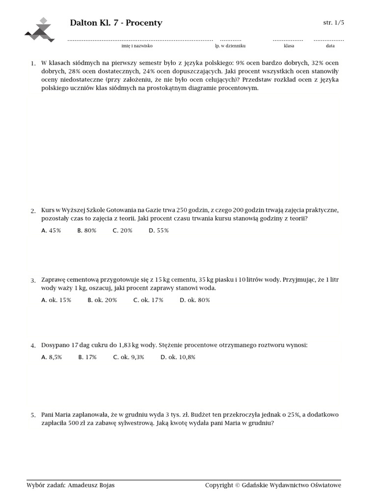 Sprawdzian Matematyka Klasa 7 Procenty Quizizz Code Hack