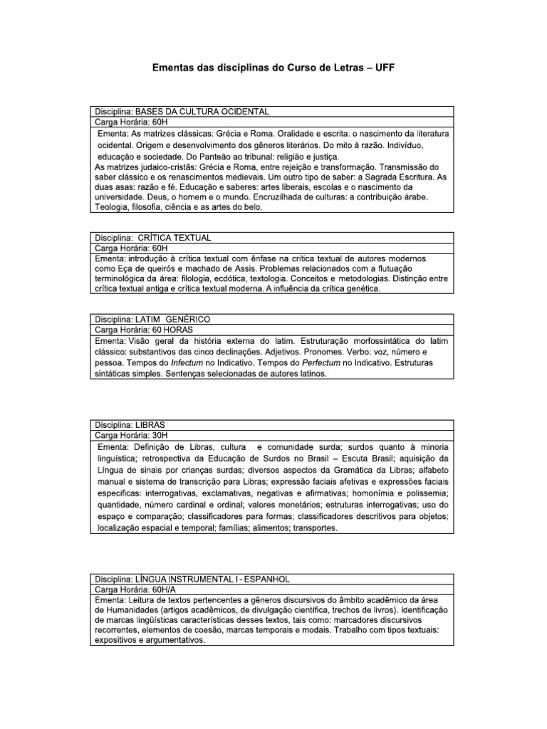 Grade Uff - Letras Cederj | PDF