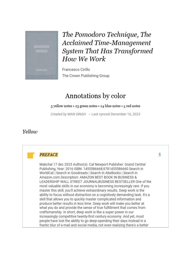 Notes From The Pomodoro Technique Default Collection Pdf