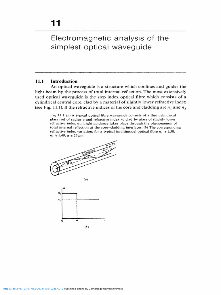 Electromagnetic Analysis of The Simplest Optical Waveguide | PDF