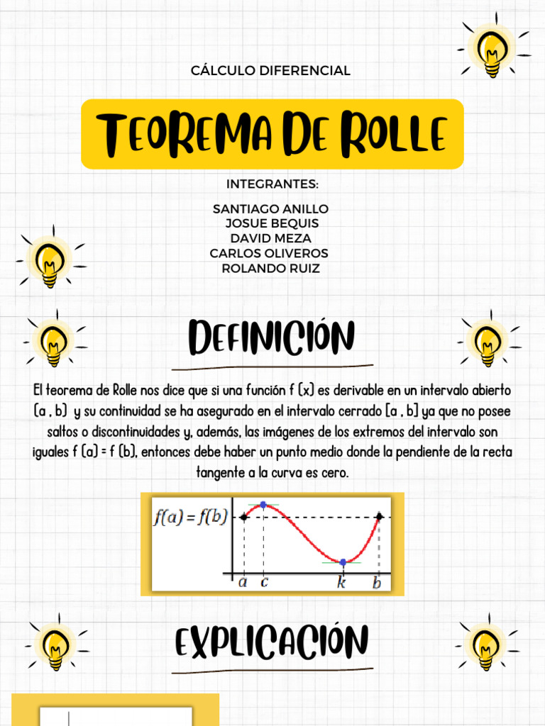 Teorema de Rolle: Explicación y Ejemplo | PDF