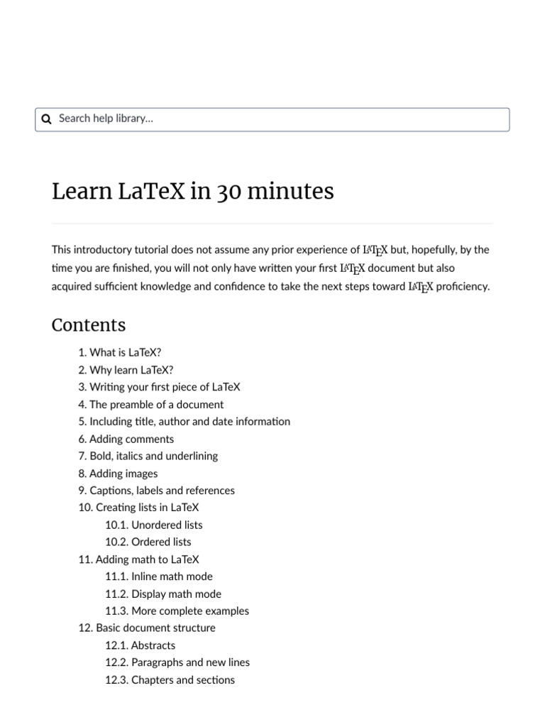 Learn LaTeX in 30 Minutes - Overleaf, Online LaTeX Editor | PDF 