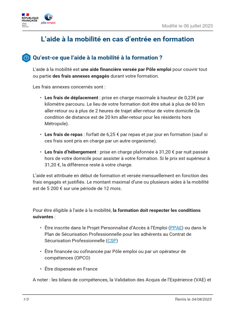 AIDE LA MOBILIT BANCAIRE intelligence overview