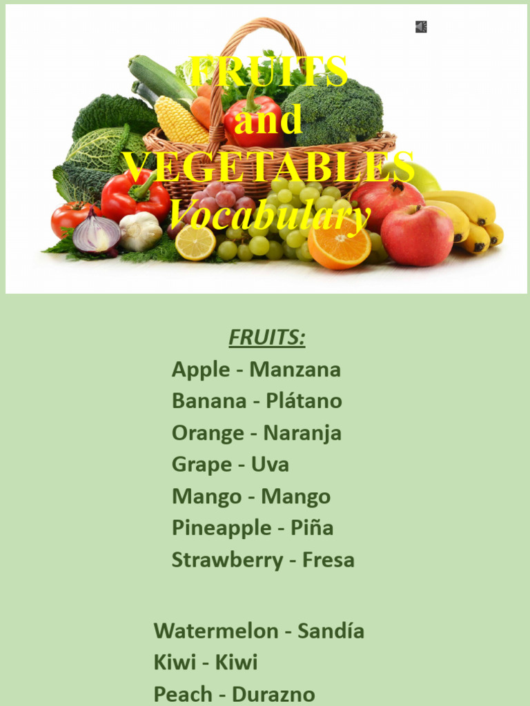 Fruits and Vegetables Vocabulary | PDF