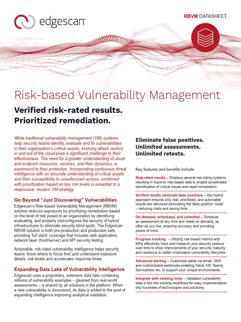 Risk Based Vulnerability Management | PDF