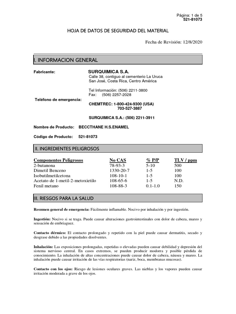 msds52181073000 BECCTHANE ENAMEL HS PLUS PDF