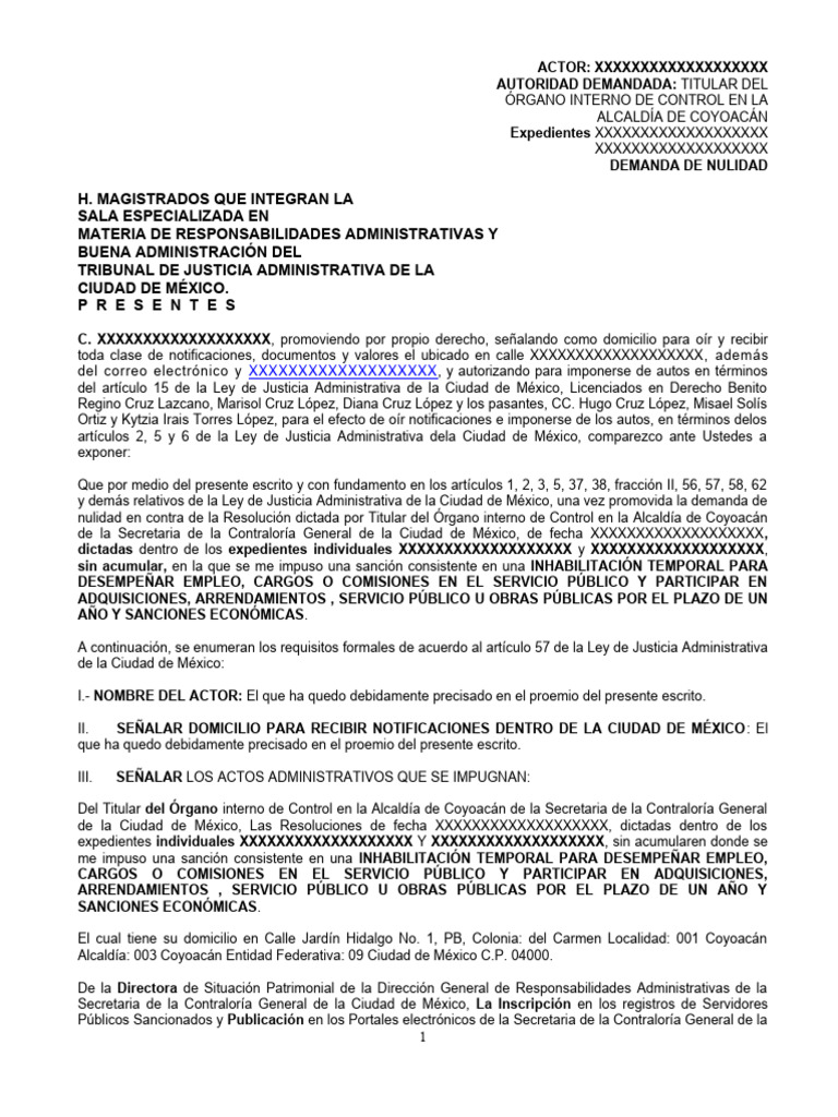 Demanda Juicio de Nulidad | PDF