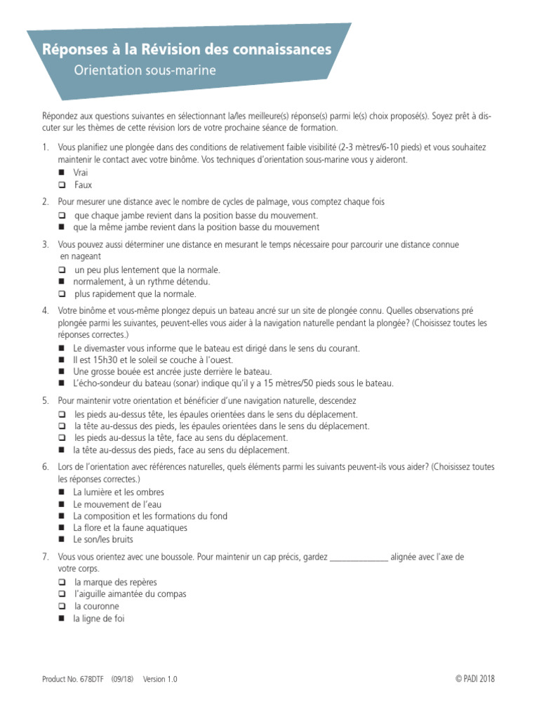 678DTF AOW Know Rev Answer Keys | PDF