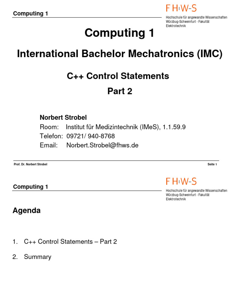 Control Statements in C++ (Part 2) | PDF
