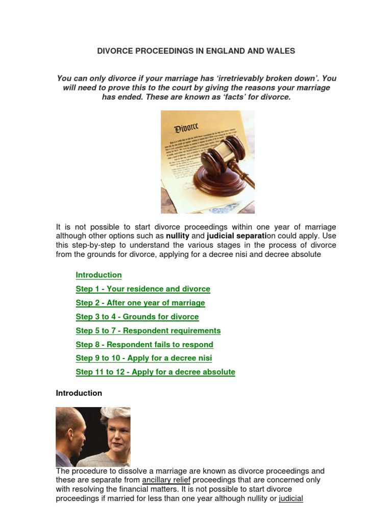 Divorce Process in England and Wales | PDF | Divorce | Marriage