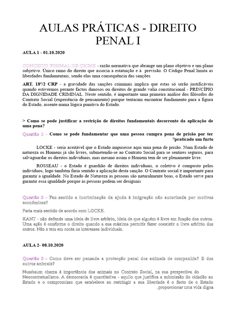 Aulas Práticas Direito Penal I Cópia Pdf