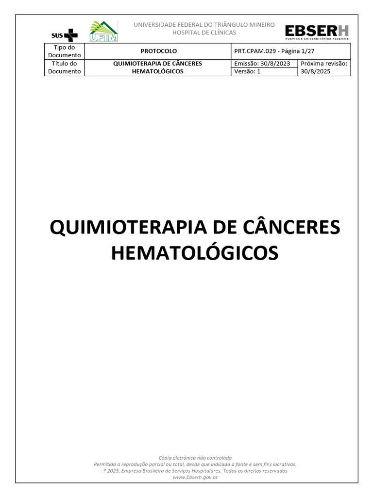 PRT Cpam 029 Quimioterapia De Canceres Hematologicos PDF