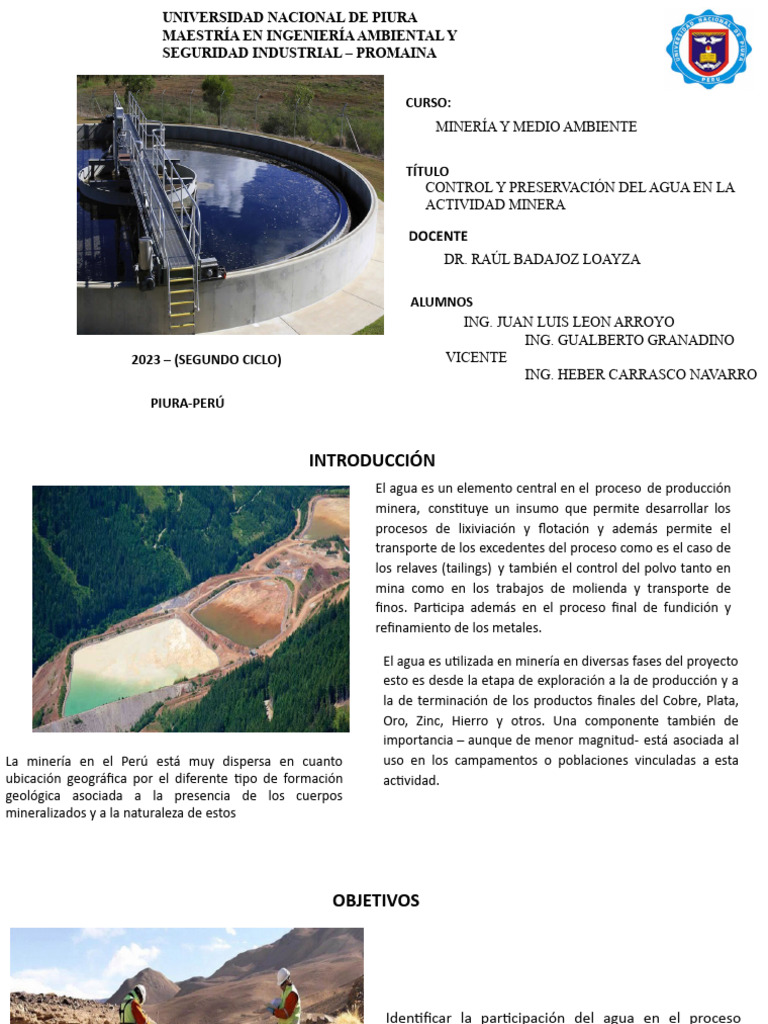 Control Del Agua en Mineria Listo | PDF