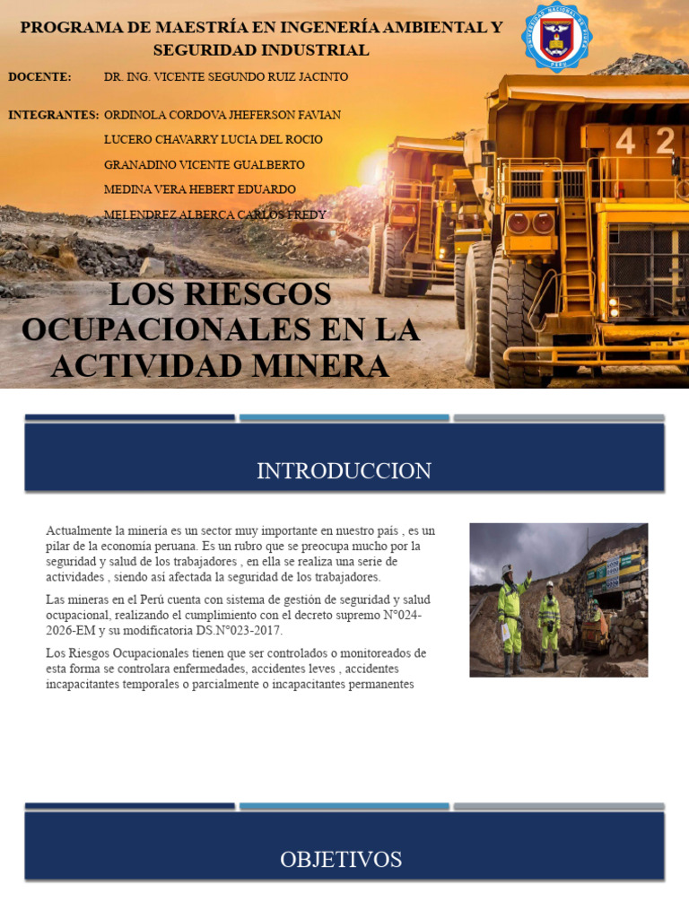 Los Riesgos Ocupacionales en La Actividad Minera | PDF