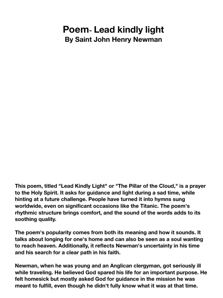 POEM Lead Kindly Light 24049156 PDF